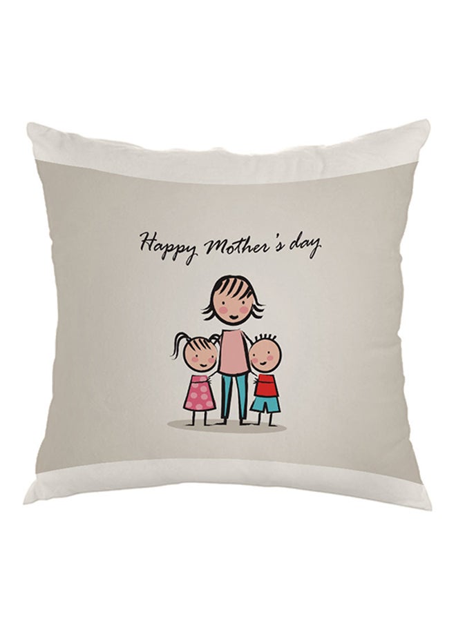 ديكالاك وسادة مطبوع عليها هابي ماذرز داي رمادي / أبيض 40 x 40سم