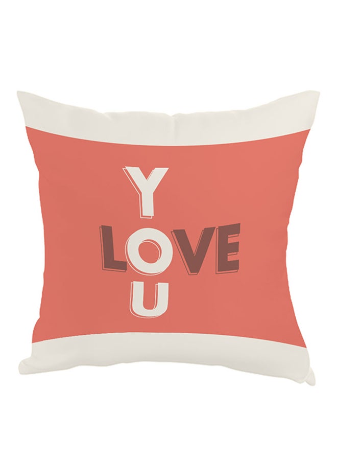 I Love You Printed Throw Pillow Red/White/Black 40 x 40cm