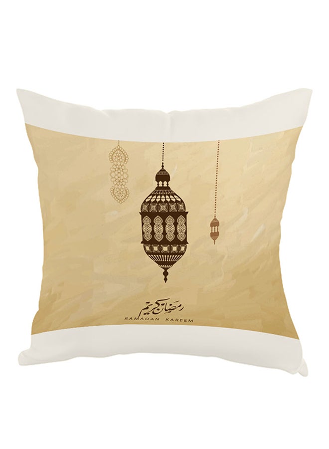 Decalac Ramadan Kareem Printed Pillow Beige/White/Brown 40 x 40cm 
