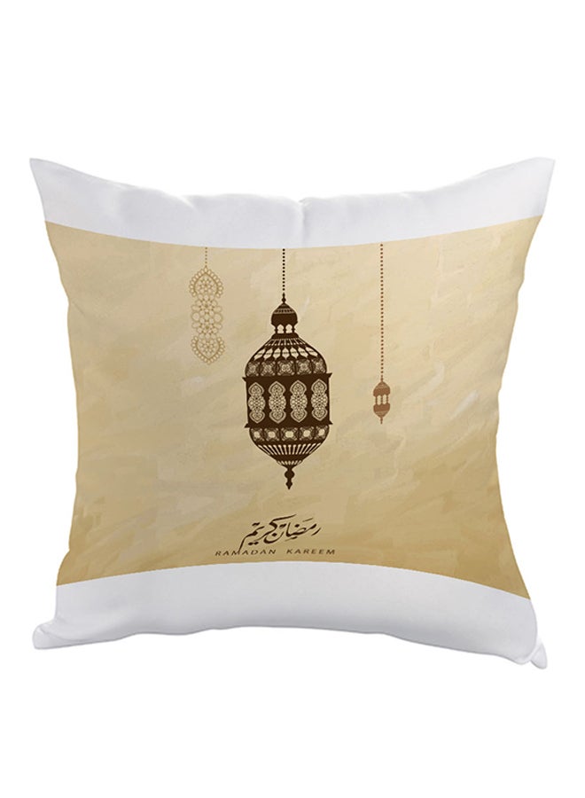 Decalac Ramadan Kareem Printed Pillow Beige/White/Brown 40x40cm 