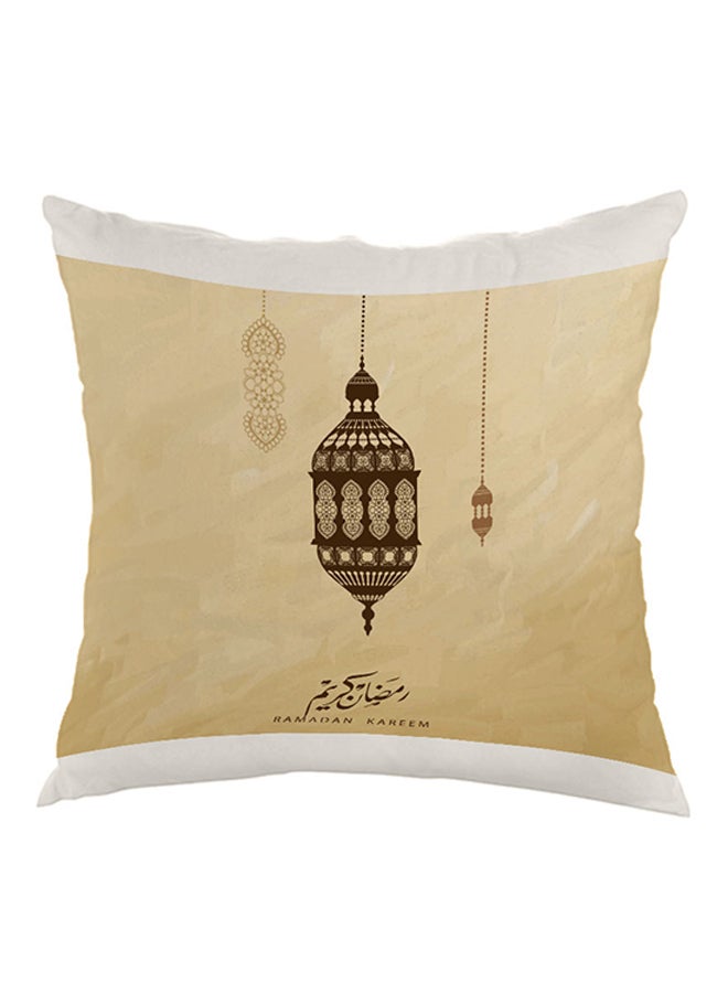 Decalac Ramadan Kareem Printed Pillow Beige/White/Brown 40x40cm 