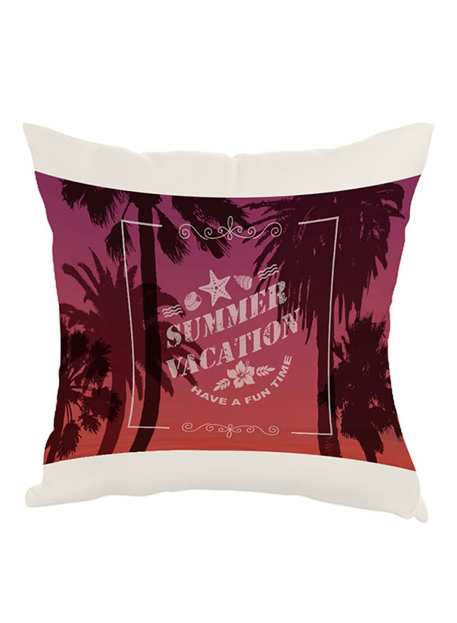 Summer Vacation Printed Pillow Purple/White/Pink 40x40cm