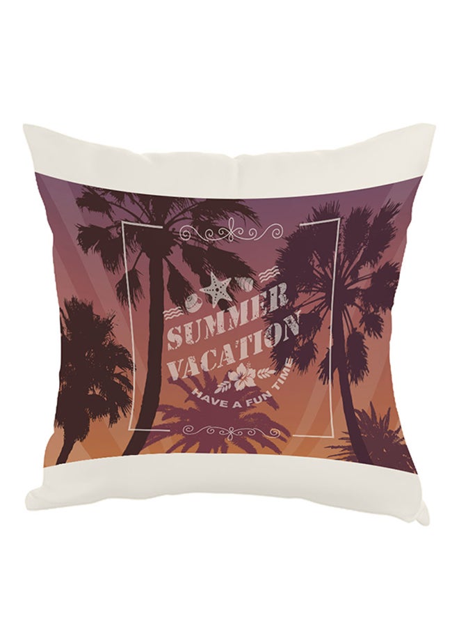 Decalac Summer Vacation Printed Pillow White/Brown 40 x 40cm