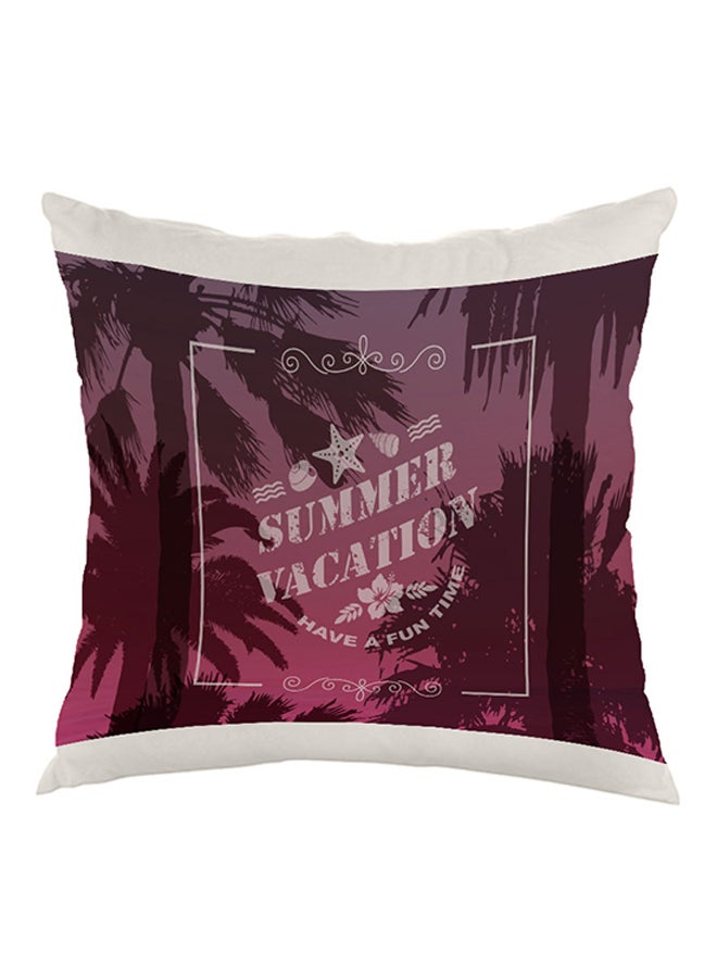 Decalac Summer Vacation Printed Pillow White/Pink 40 x 40cm