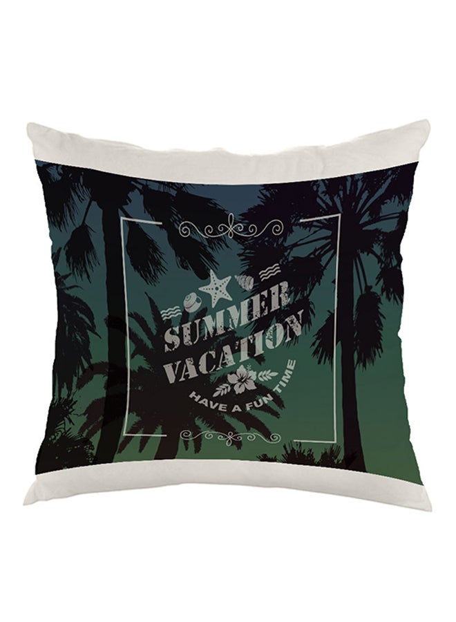 Summer Vacation Printed Pillow White/Blue/Green 40x40cm