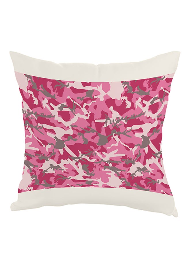 وسادة نوم بطبعة نقشة مموهة أبيض/وردي/رمادي 40x40سم