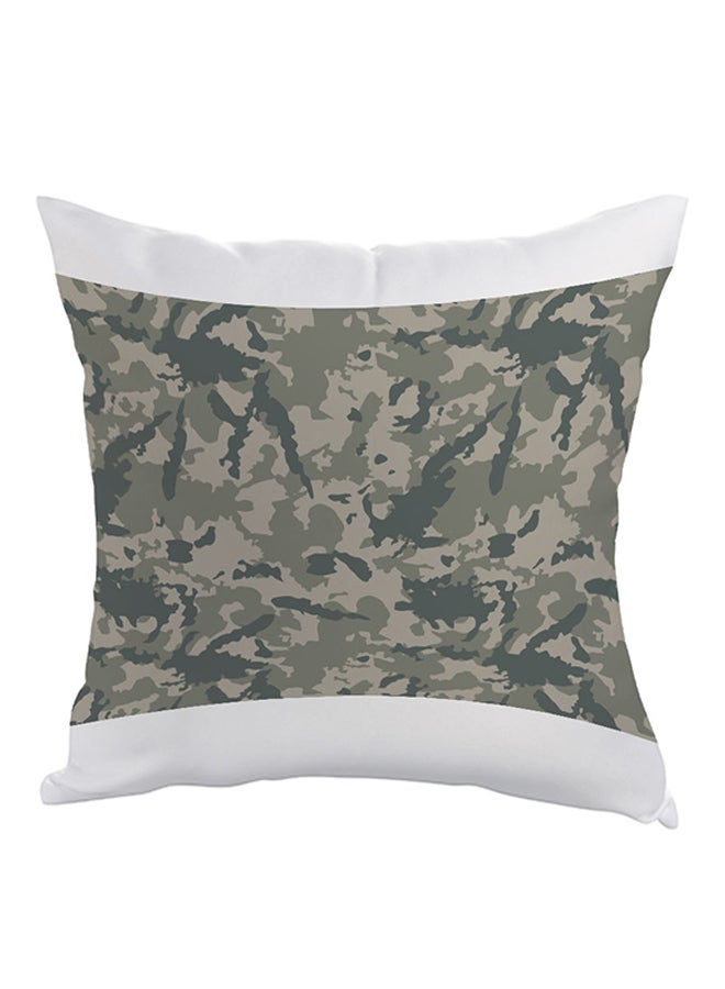 Camouflage Printed Pillow Polyester Grey/White 40x40cm