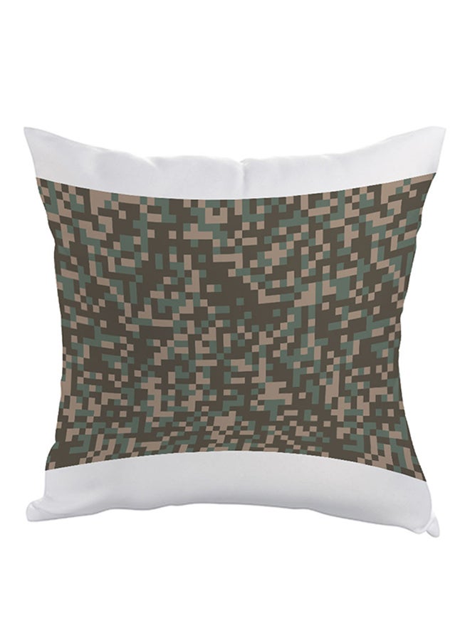 ديكالاك وسادة من البوليستر بطبعة رسومات أبيض/بني/أخضر 40x40سم