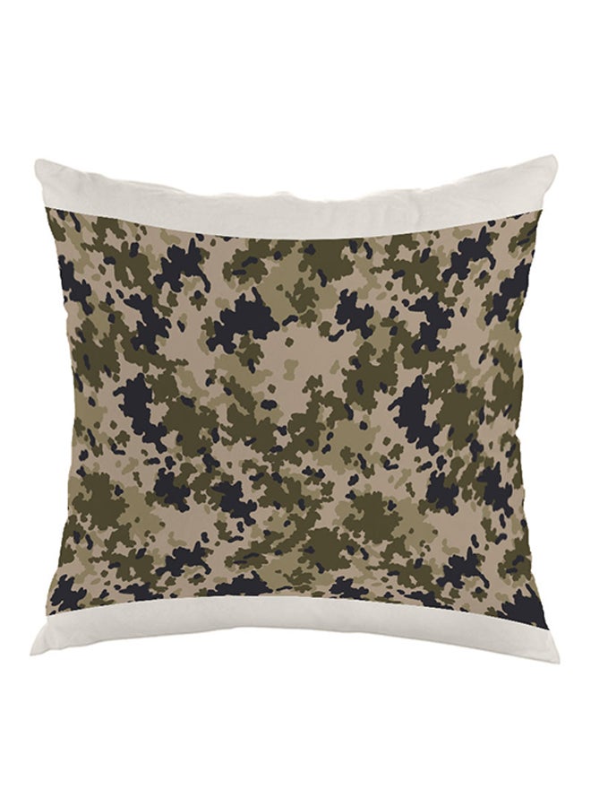 Decalac Camouflage Printed Pillow Velvet Beige/Green/Black 40x40cm