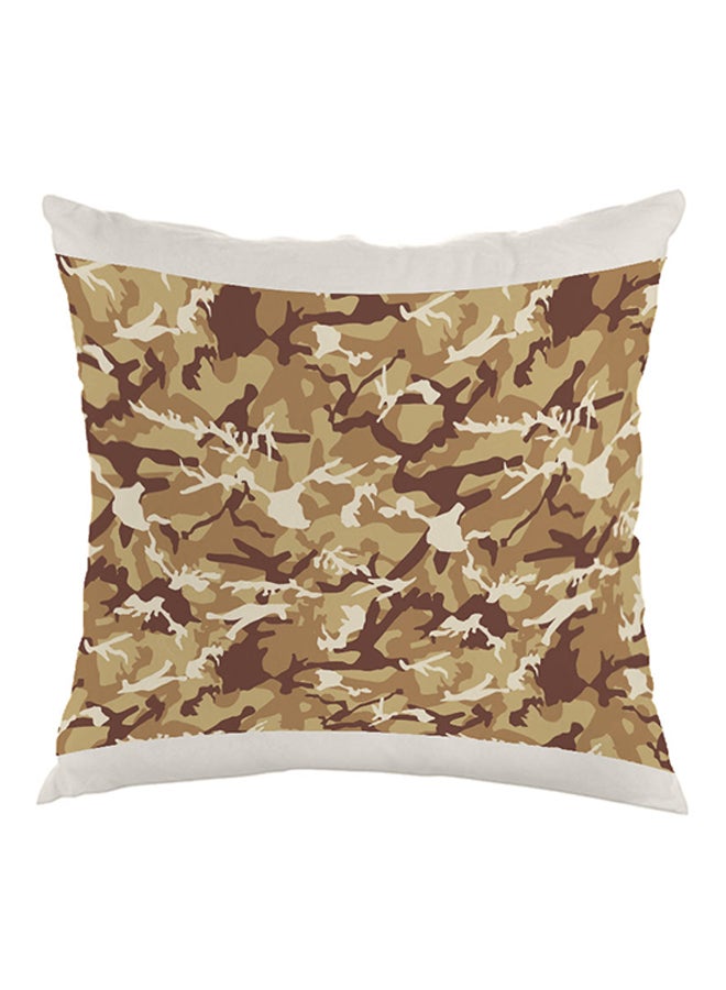Decalac Camouflage Printed Pillow Velvet Beige/Brown/White 40x40cm
