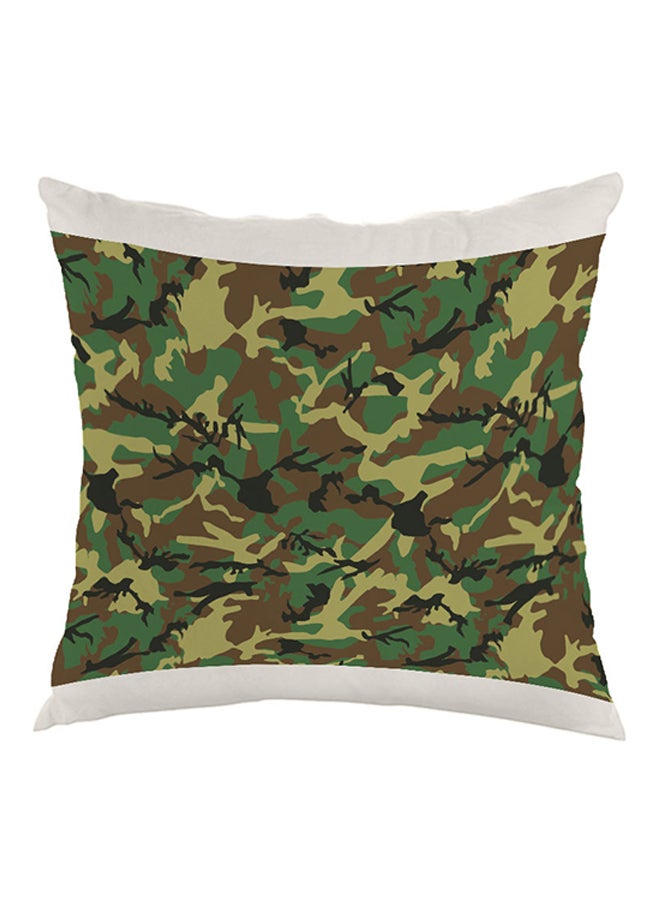 Camouflage Printed Pillow Velvet Green/Brown/Black 40x40cm