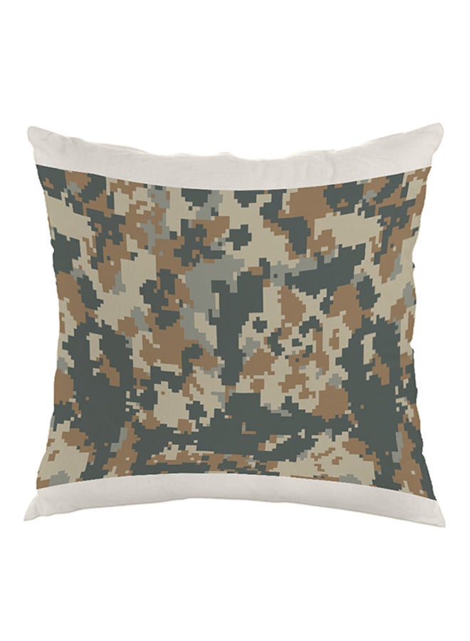 Camouflage Printed Pillow Velvet Beige/Brown/Grey 40x40cm