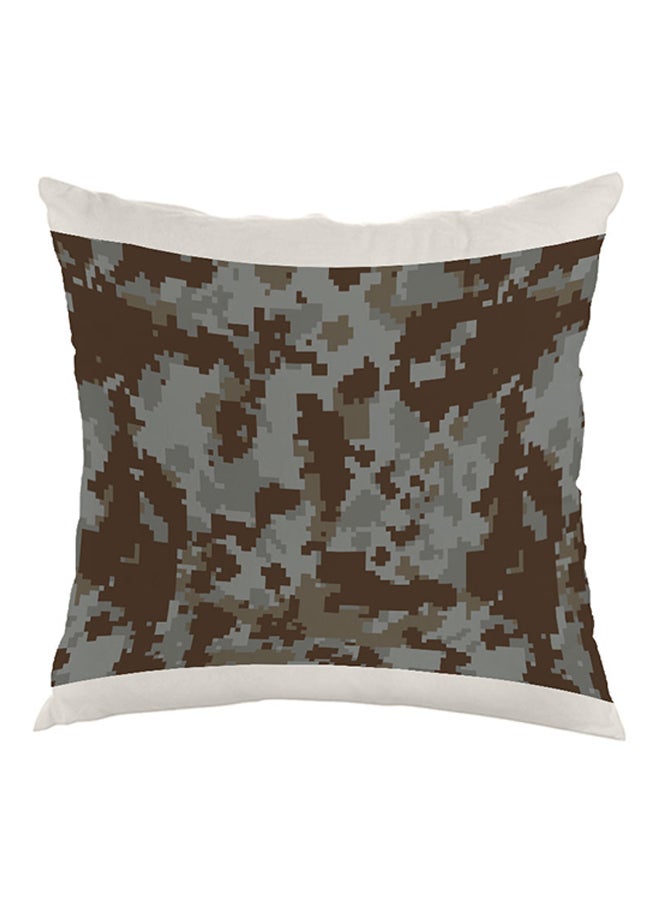 Camouflage Printed Pillow Velvet Grey/Brown/White 40x40cm