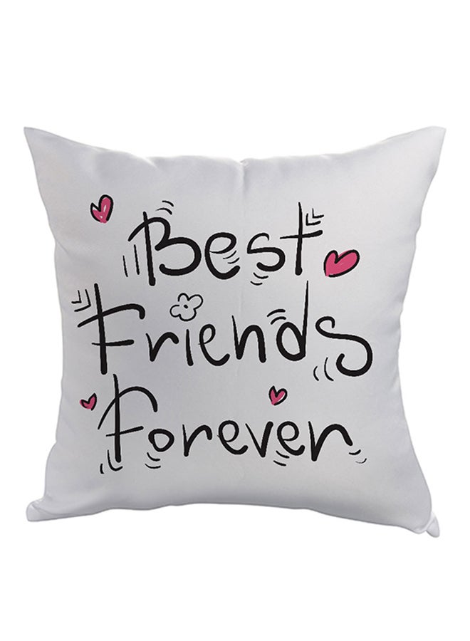 ديكالاك وسادة مطبوع عليها بيست فريندز فورإيفر أبيض/أسود/وردي 40x40سم