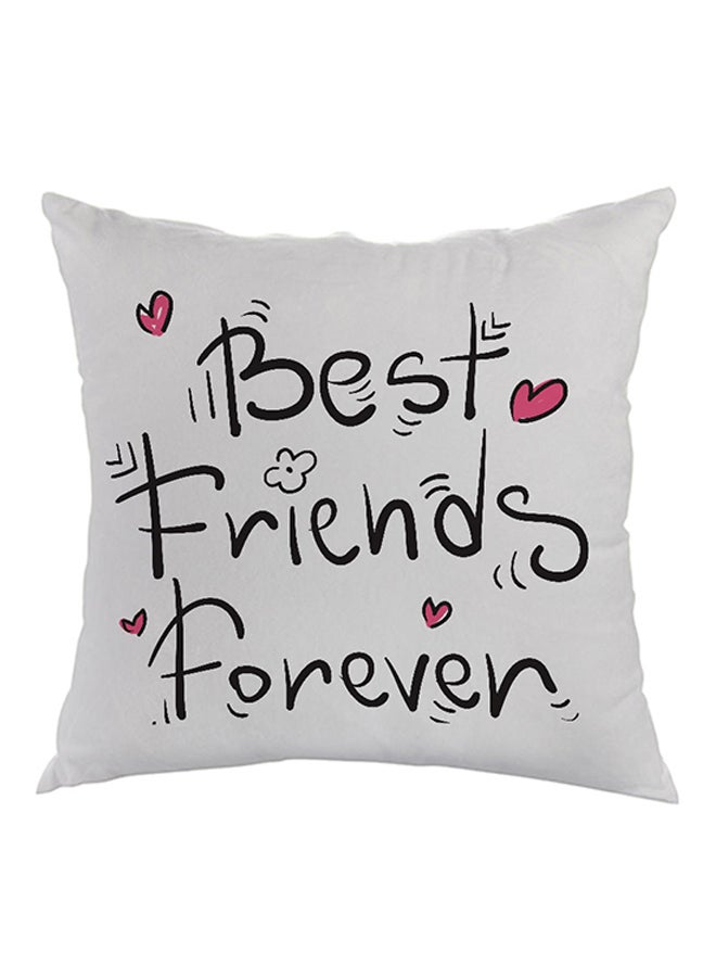 ديكالاك وسادة مطبوع عليها بيست فريندز فورإيفر أبيض/أسود/وردي 40x40سم
