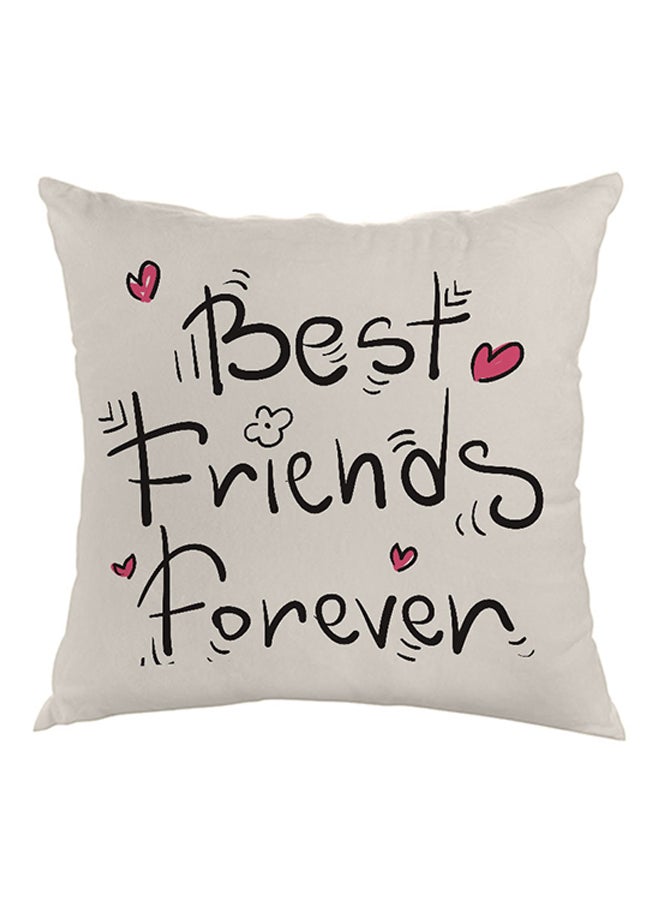 Decalac Best Friends Forever Printed Pillow Beige/Black/Pink 40x40cm 