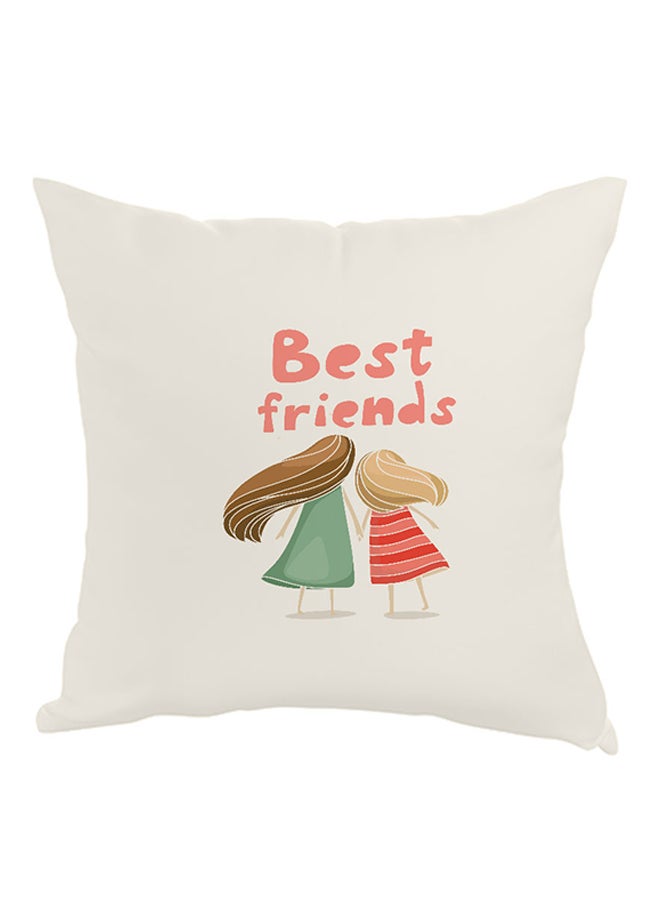 Decalac Best Friends Printed Pillow White/Pink/Green 40x40centimeter 