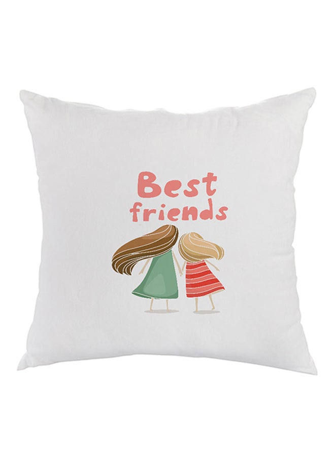 Decalac Best Friends Printed Pillow velvet White/Pink/Green 40x40cm