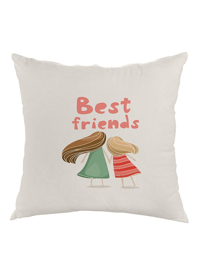 Decalac Best Friends Printed Pillow Velvet White/Pink/Green 40x40centimeter