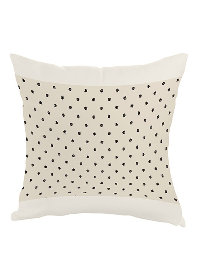 Dot Printed Pillow Beige/Black/White 40x40cm