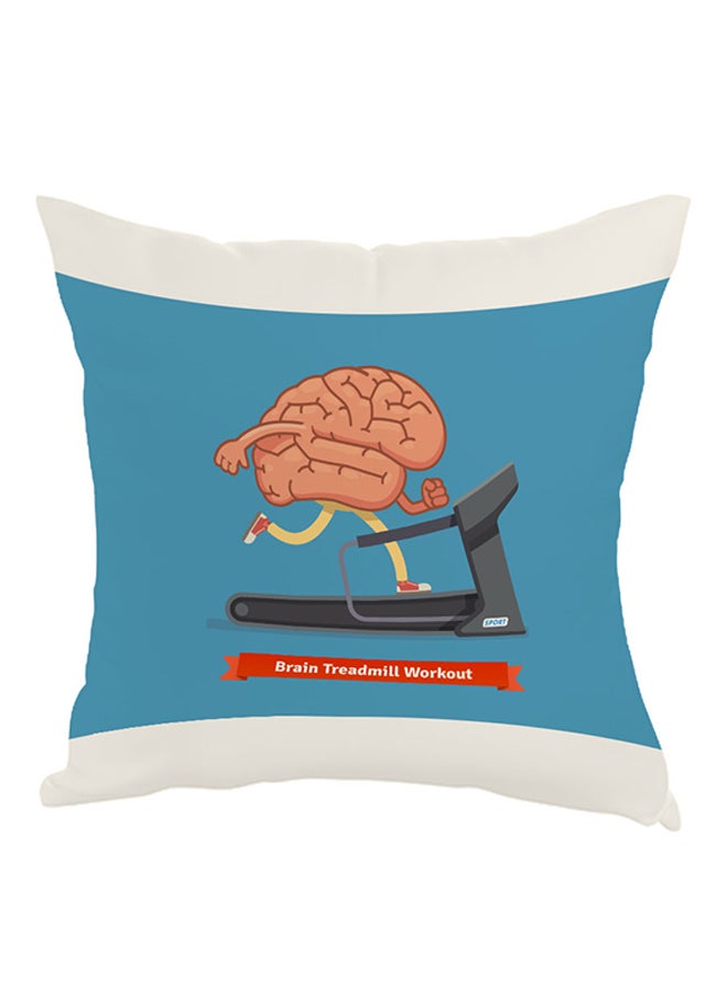 Decalac Brain Treadmill Workout Printed Pillow Blue/White/Black 40x40cm