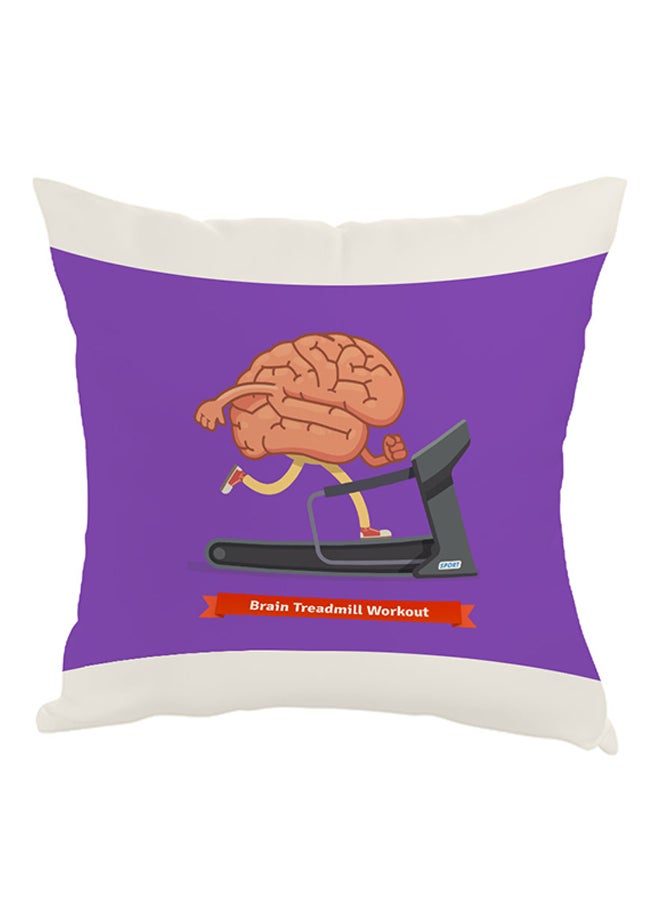 Brain Treadmill Workout Printed Pillow Multicolour 40 x 40cm