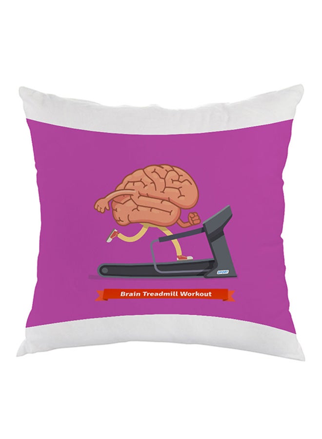 ديكالاك وسادة مطبوع عليها رسمة مخ يتدرب على جهاز الركض أرجواني/بيج/رمادي 40x40سم