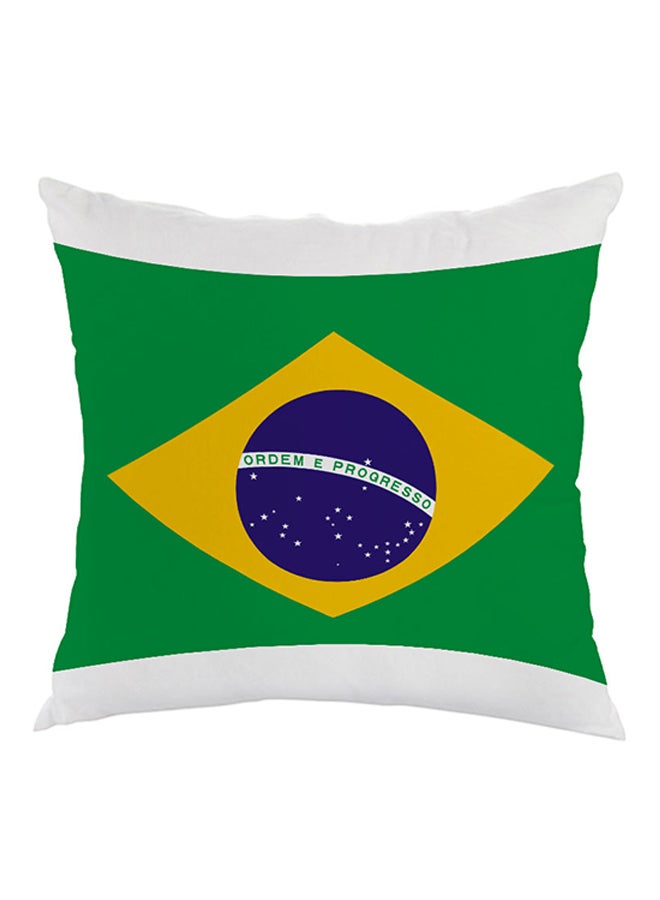Decalac Brazil Flag Printed Pillow Green/Blue/Yellow 40x40cm