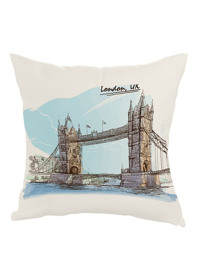 Decalac Bridge Of London Printed Pillow White/Blue/Brown 40x40cm