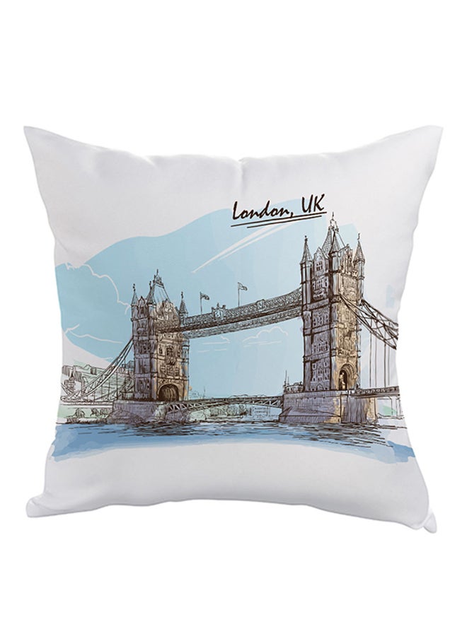 Decalac Bridge Of London Printed Pillow White/Blue/Brown 40x40cm