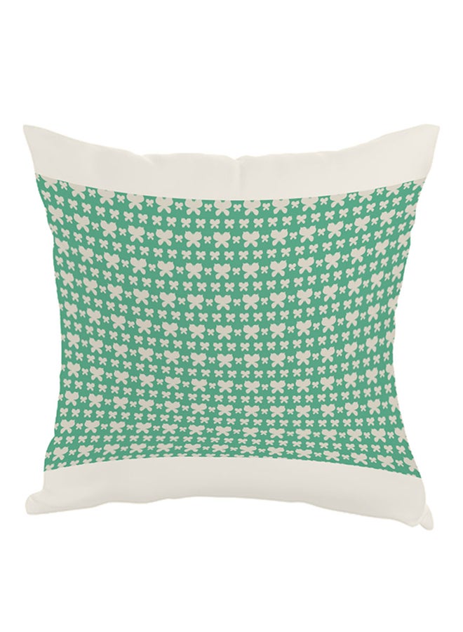 Butterflies Printed Pillow Green/White 40x40cm
