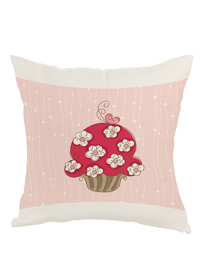 Decalac Cake Flowers Printed Pillow Pink/White/Red 40x40cm