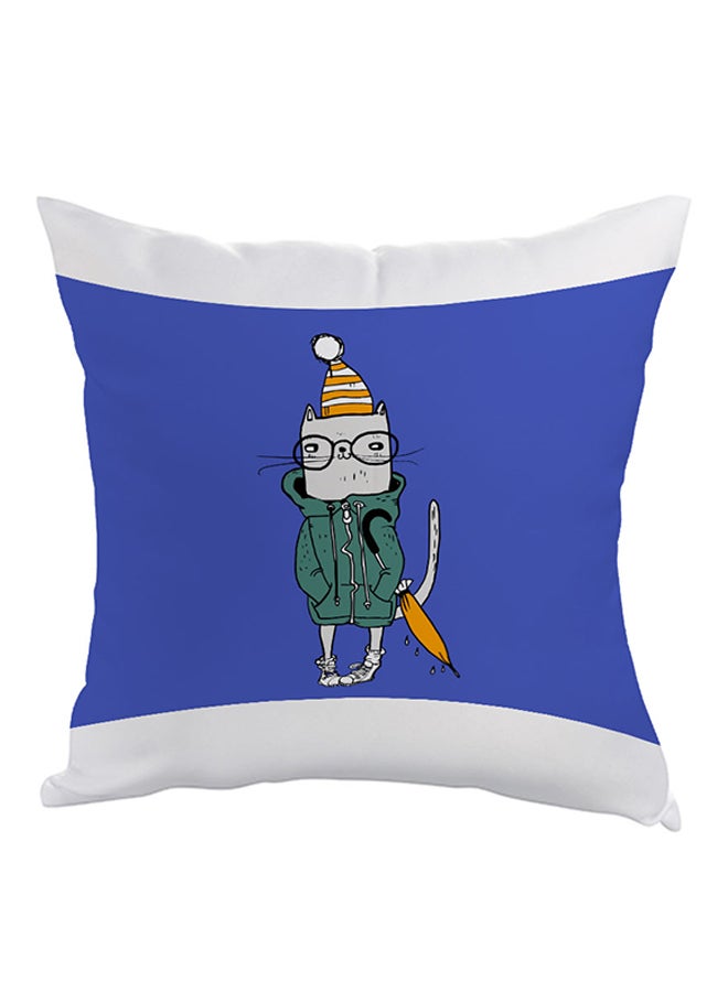 ديكالاك وسادة مطبوع عليها رسمة كارتونية أزرق/أبيض/أصفر 40x40سم