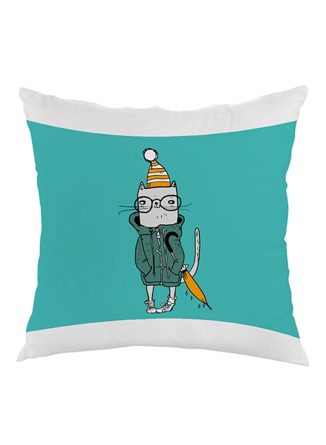 ديكالاك وسادة مطبوع عليها رسمة كارتونية أزرق/أبيض/أصفر 40x40سم