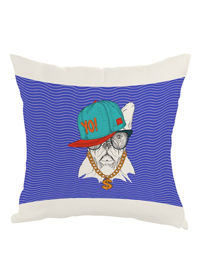Decalac Cartoon Drawing Dog Printed Pillow Purple/White/Blue 40x40cm