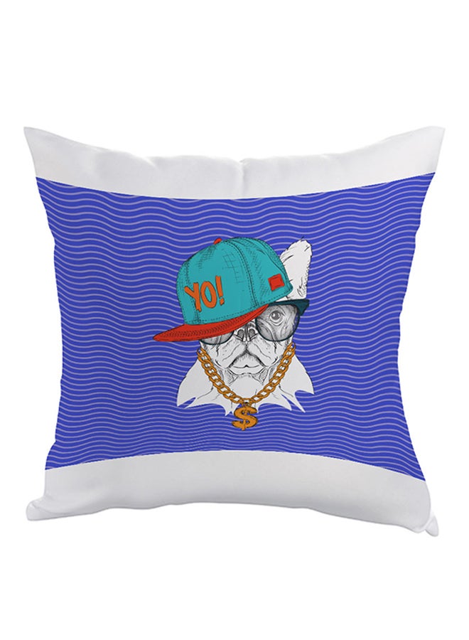 Decalac Cartoon Drawing Dog Printed Pillow Purple/White/Blue 40x40cm