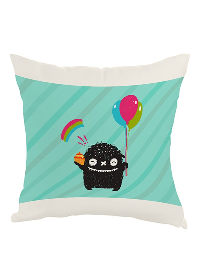 وسادة بطبعة فرحة العيد أزرق/ أبيض 40 x 40سم