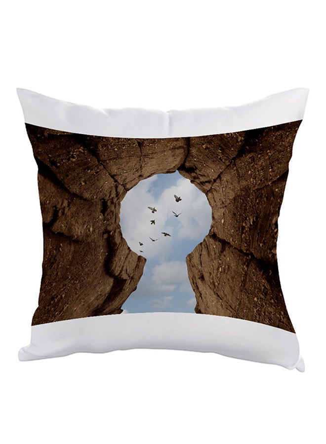 وسادة مطبوع عليها رسمة مفتاح الكهف أخضر/أبيض/ أزرق 40 x 40سم