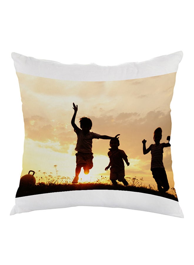 Childhood Beauty Printed Pillow Beige/White/Brown 40x40cm