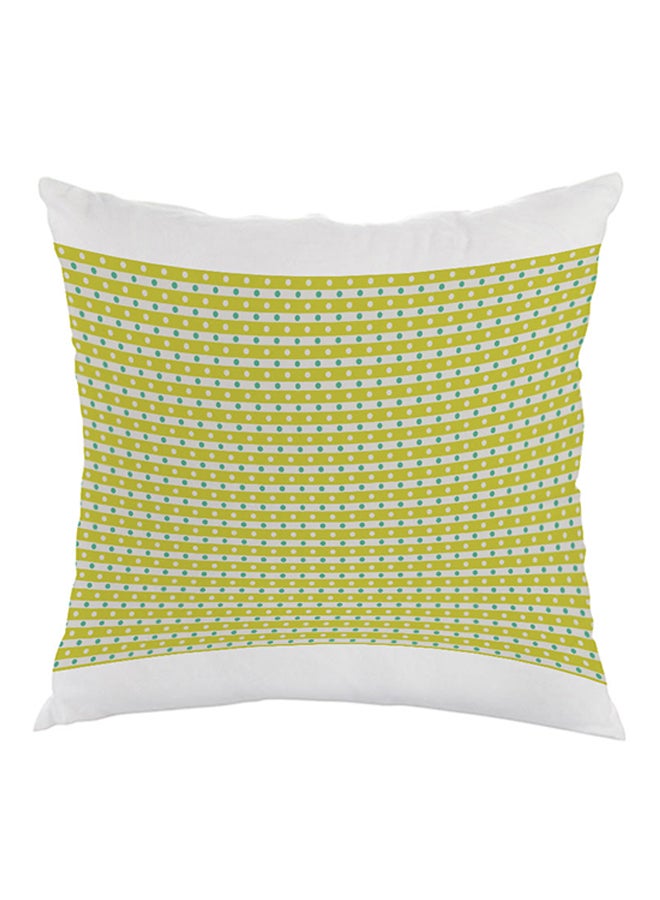 Decalac Circle Motifs With Transverse Lines Printed Pillow Green/White 40x40cm