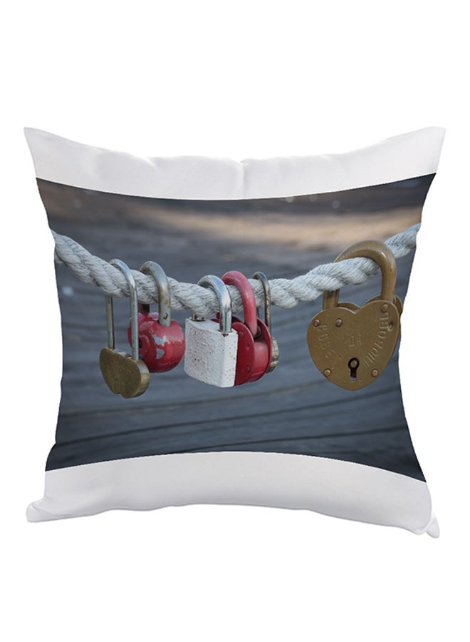 Decalac Closed Locks Printed Pillow Grey/White/Brown 40x40cm