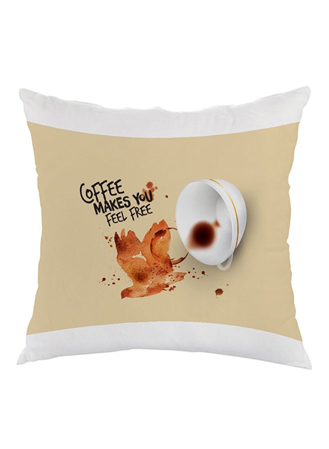 ديكالاك وسادة مطبوع عليها كوفي ميكس يو فيل فري بيج/ أبيض/ برتقالي 40x40سم
