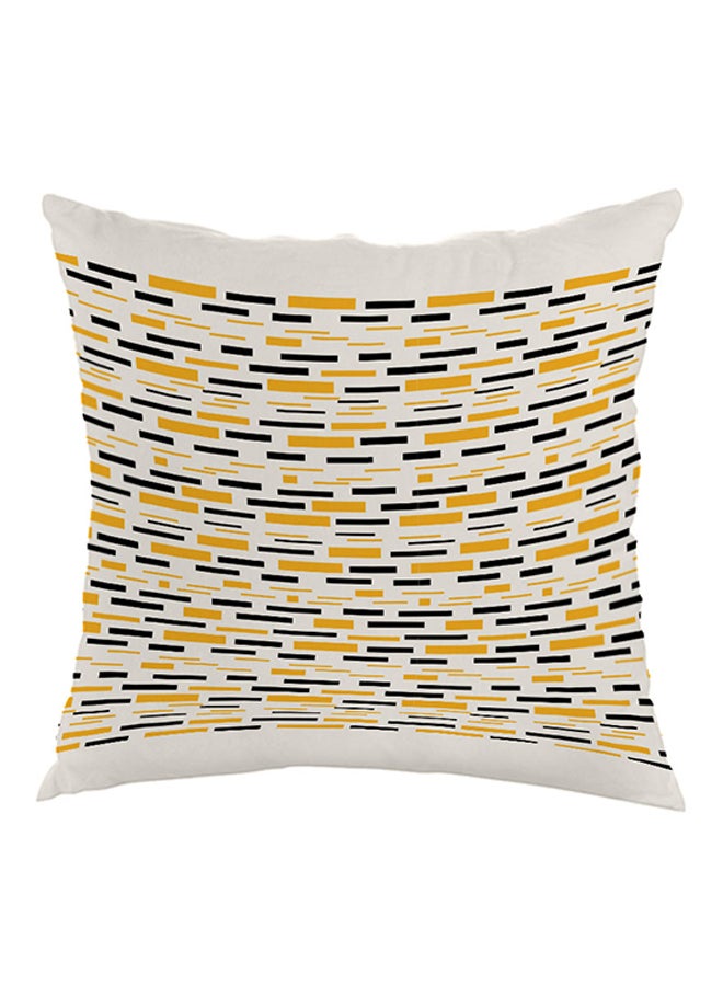 Line Printed Throw Pillow White/Yellow/Black 40 x 40cm