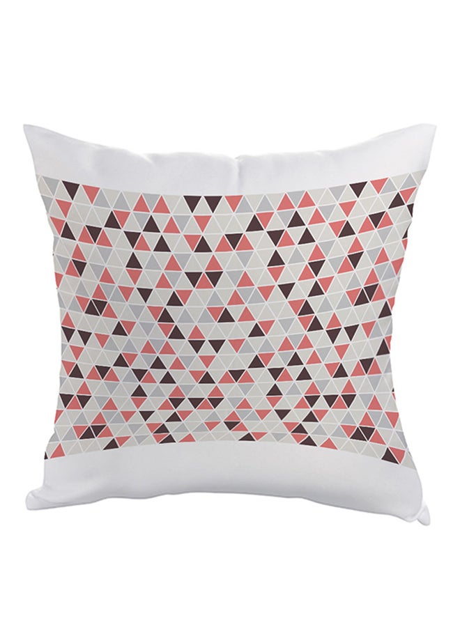 ديكالاك وسادة بطبعة مثلثات رمادي/وردي/بني 40x40سم