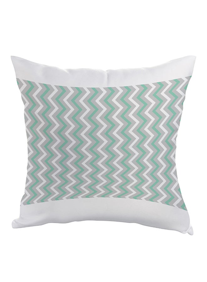Corrugated Lines Printed Throw Pillow Green/White/Grey 40 x 40cm