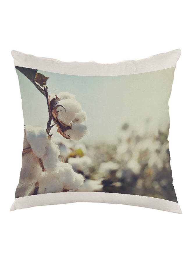 Cotton Tree Printed Pillow White/Green 40x40cm