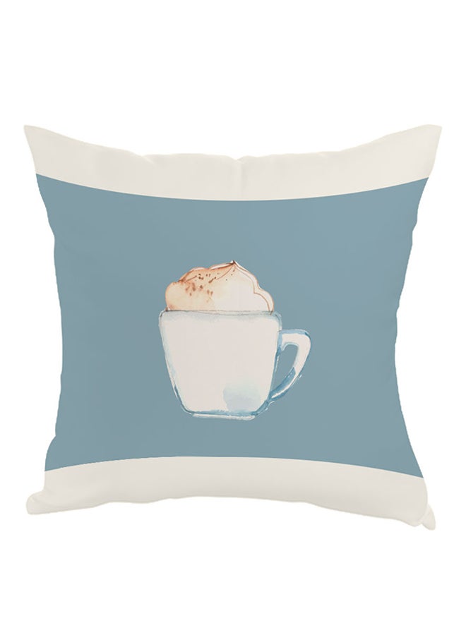 Decalac Cup Of Coffee In A Foam Printed Pillow Blue/White 40x40cm