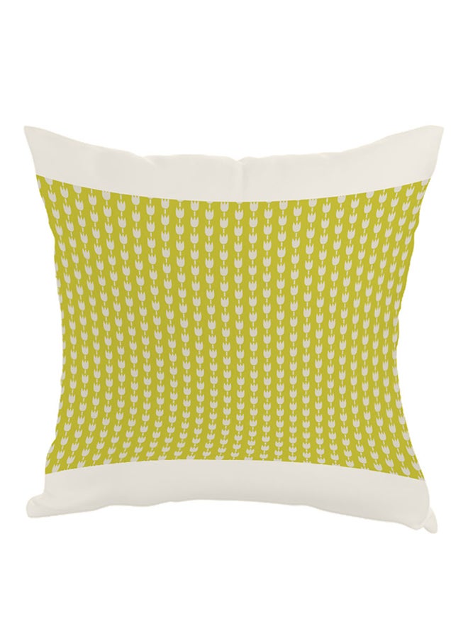 Decoration Of Roses Printed Pillow Green/White 40x40cm