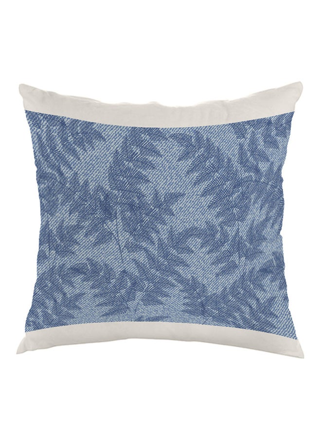 ديكالاك وسادة مطبوع عليها رسمة زخرفية لورقة شجر أزرق وأبيض 40x40سم