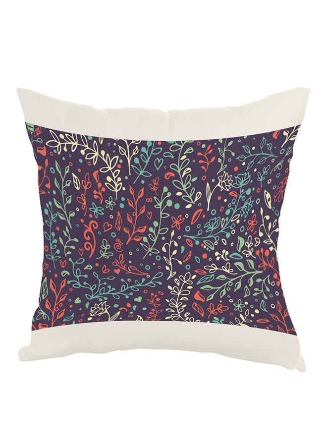 Decorative Tree Paper Printed Pillow Purple/White/Orange 40x40cm